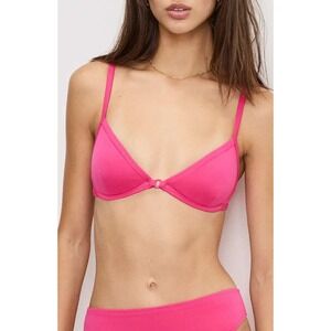 $80 NWT Good American Bikini Top Womens S Pink Underwire Always Fits GBW1081